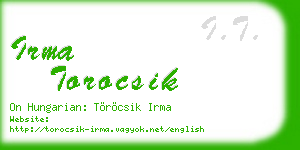 irma torocsik business card